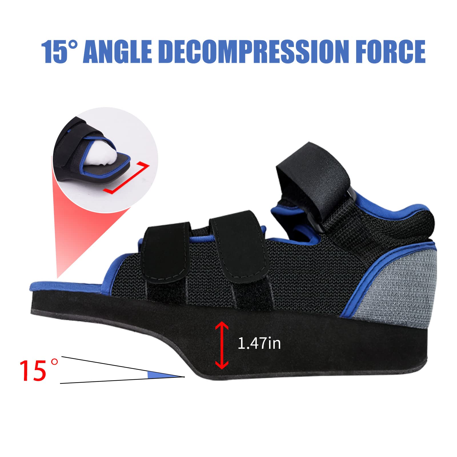 Postoperative Schuh für gebrochenen Zeh Leichtgewichtiger Schuh Medizinische Orthopädische Fußbandage Entlastender Heilungsschuh für Fußchirurgie (Groß)