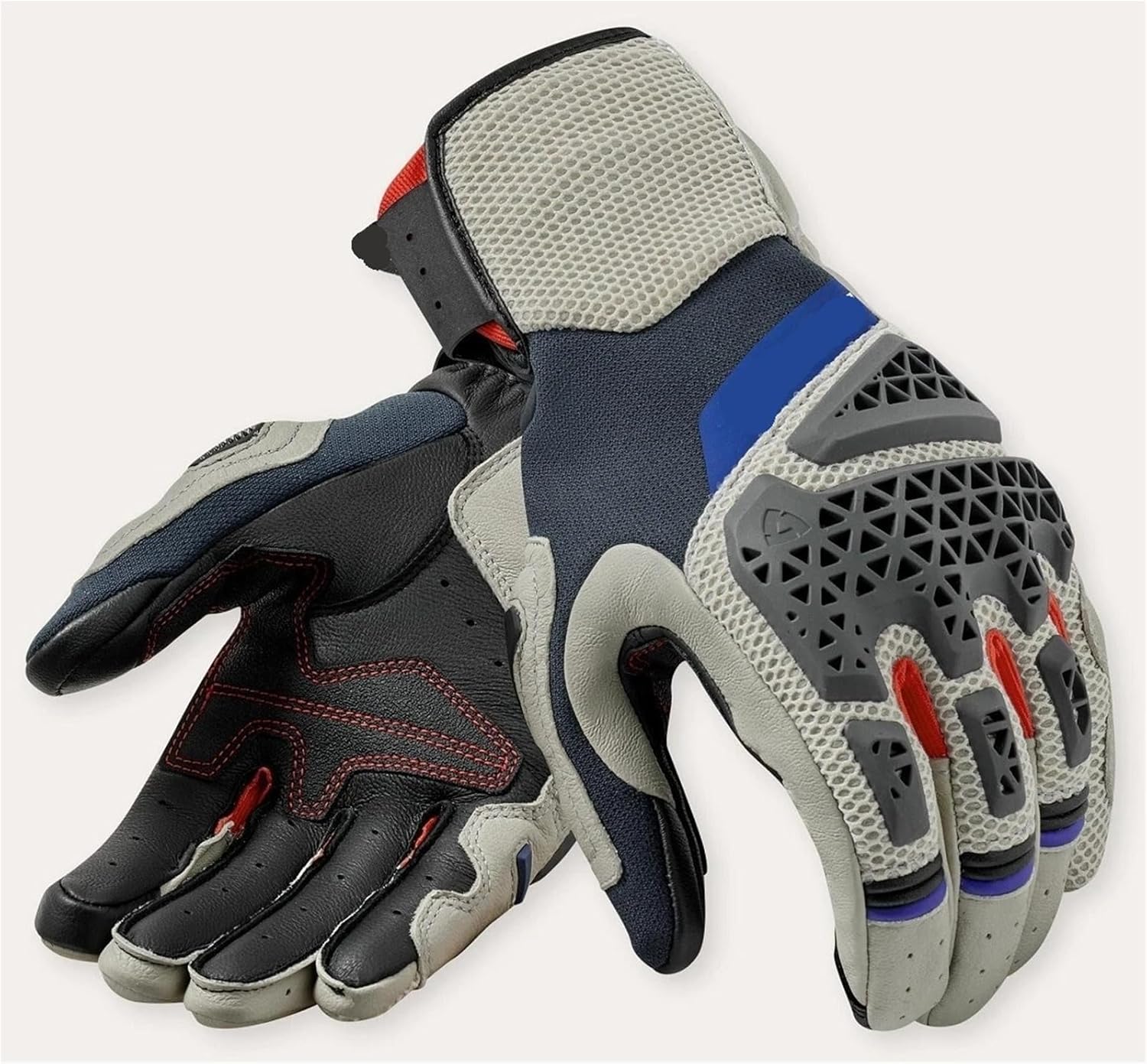 Genuine Leather Mesh Motorcycle Gloves - Touch Screen Gloves for Street, Motocross, Racing & Touring