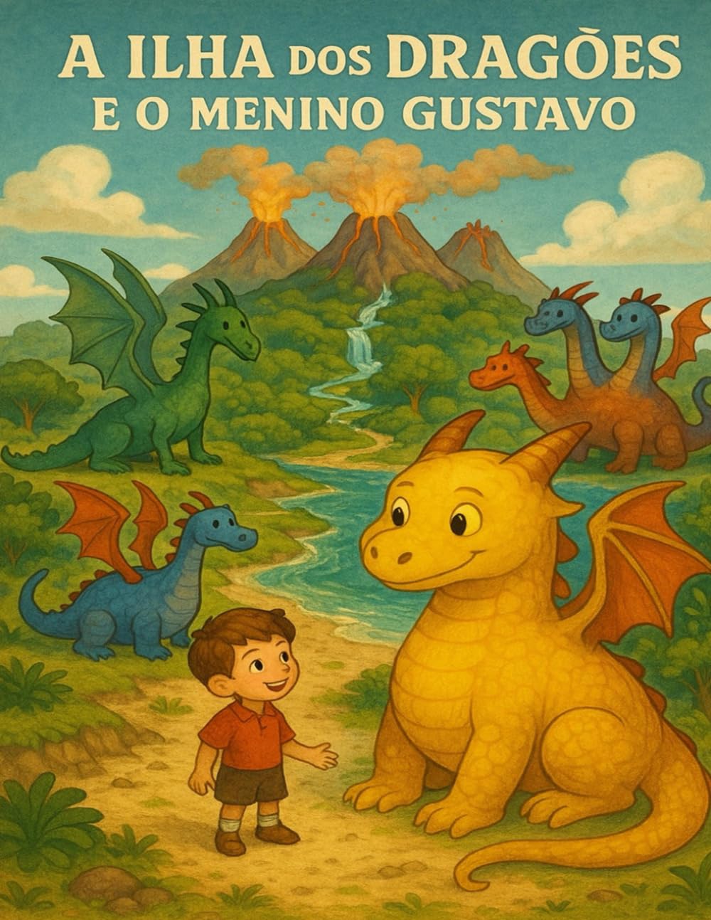 A Ilha dos Dragões e o Menino Gustavo: Uma Aventura Infantil Sobre Amizade, Coragem e Descobertas