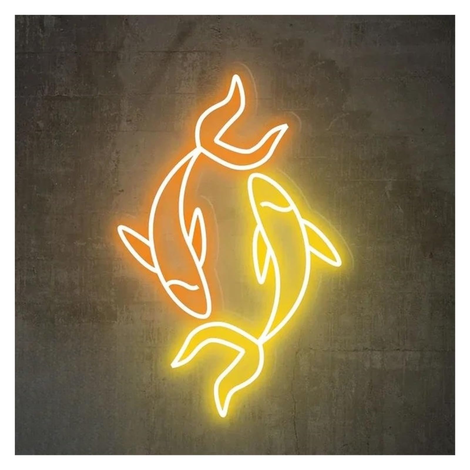 SHOUXI Sign Lamp Koi Fish Neon Sign Lucky Animal Decor USB Operated for Store Bar Club Home Party Multipurpose Decorative Lamps 38cm(B)
