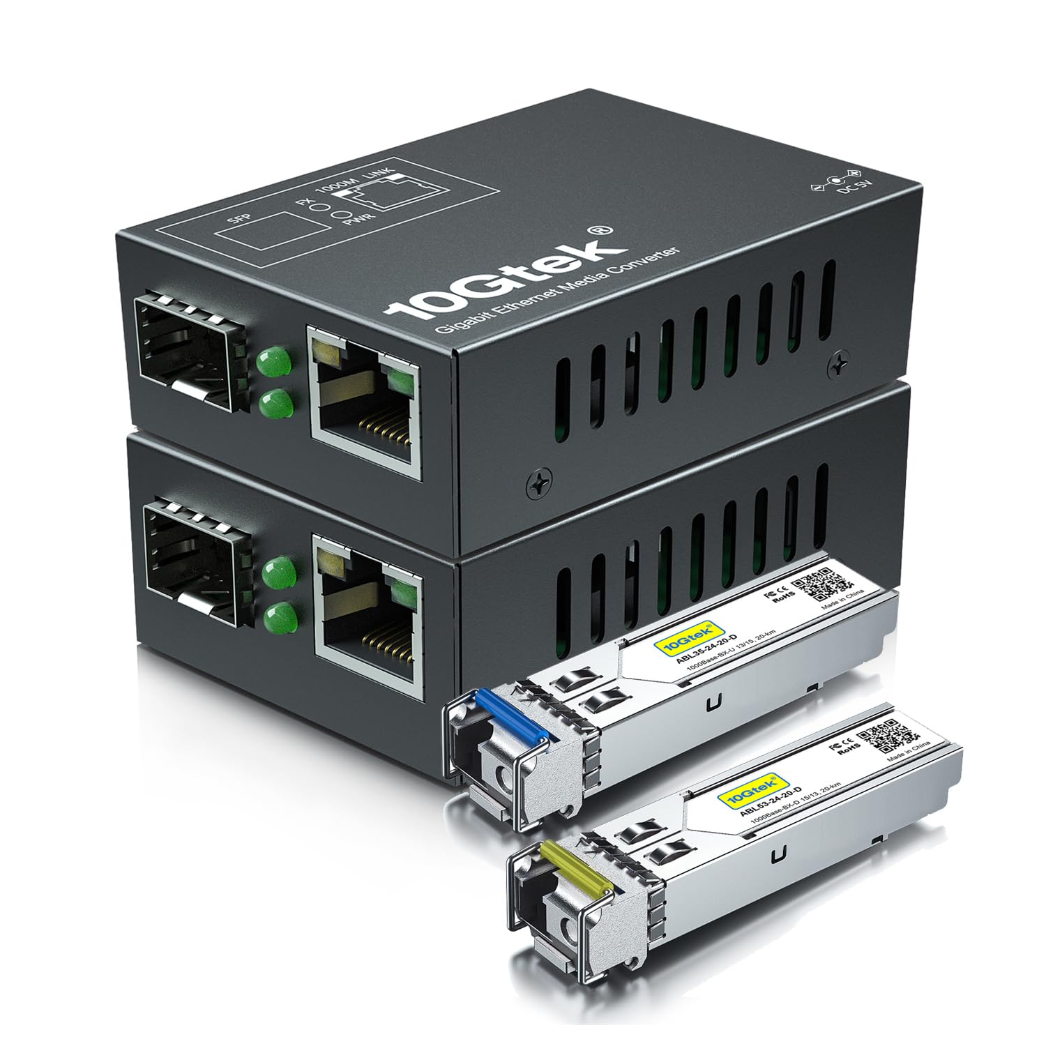 Amazon.co.jp: 10Gtek ギガビット 光メディアコンバーター 小さい