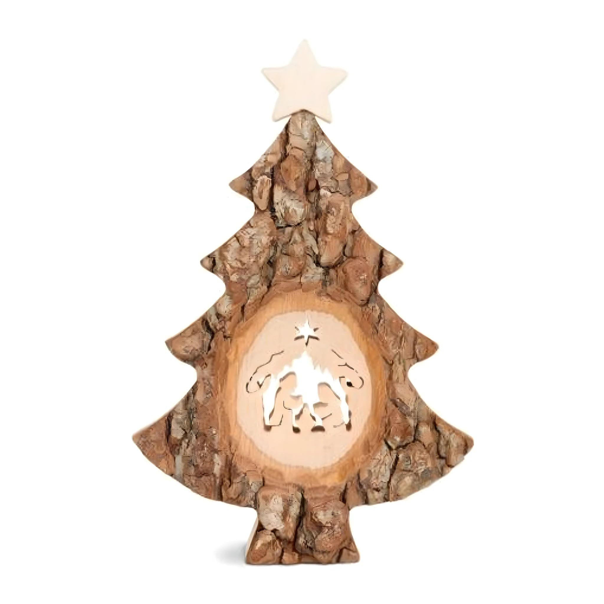 Petite crèche de Noël en bois naturel incassable pour petits espaces