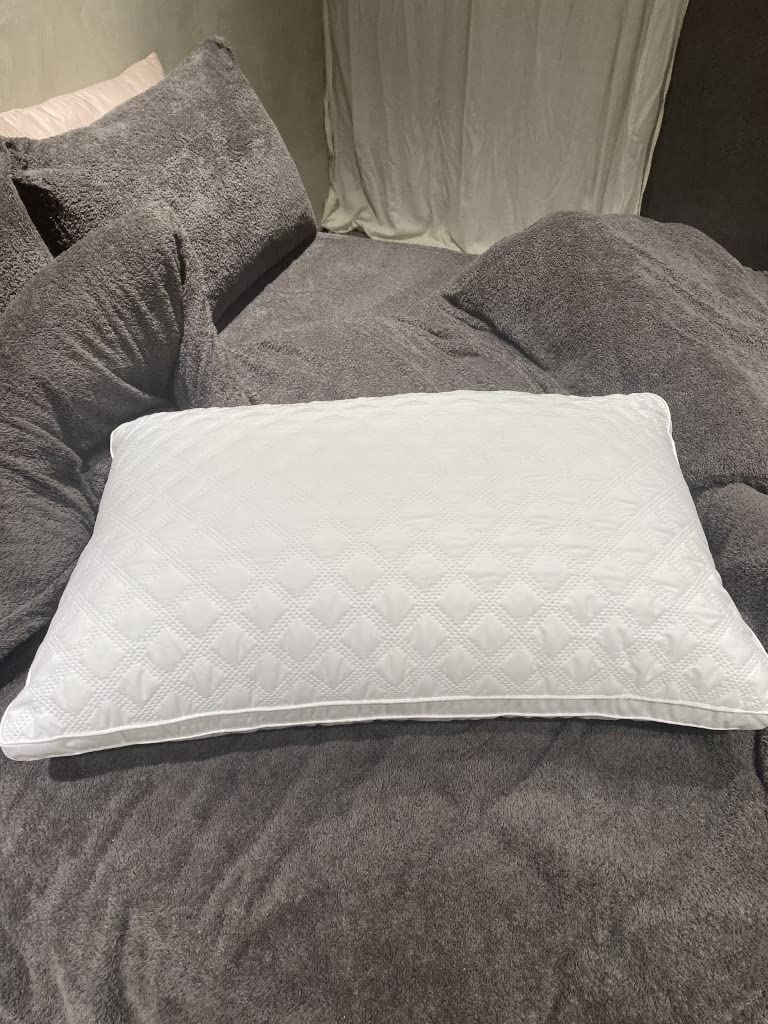 PRIME LINENS Extra Filled Quilted Pillow for Bed Soft Hollow-Fiber Hotel Pillows Supports Neck, Arm and Side Sleepers (Pack of 1)