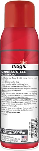 Miniatura 11 de Magic - Aerosol limpiador de acero inoxidable – 17 onzas (paquete de 6) – Elimina huellas dactilares residuos de agua y grasa de electrodomésticos