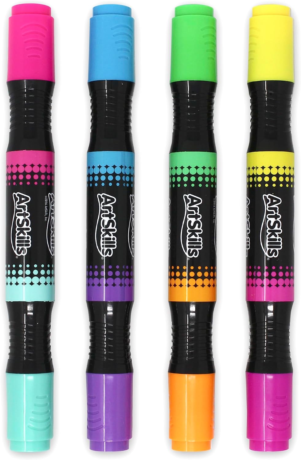 ArtSkills Jumbo Poster Markers for Kids, Neon Chisel Tip Markers, Dual-Tips, 8 Neon Colors, 4ct