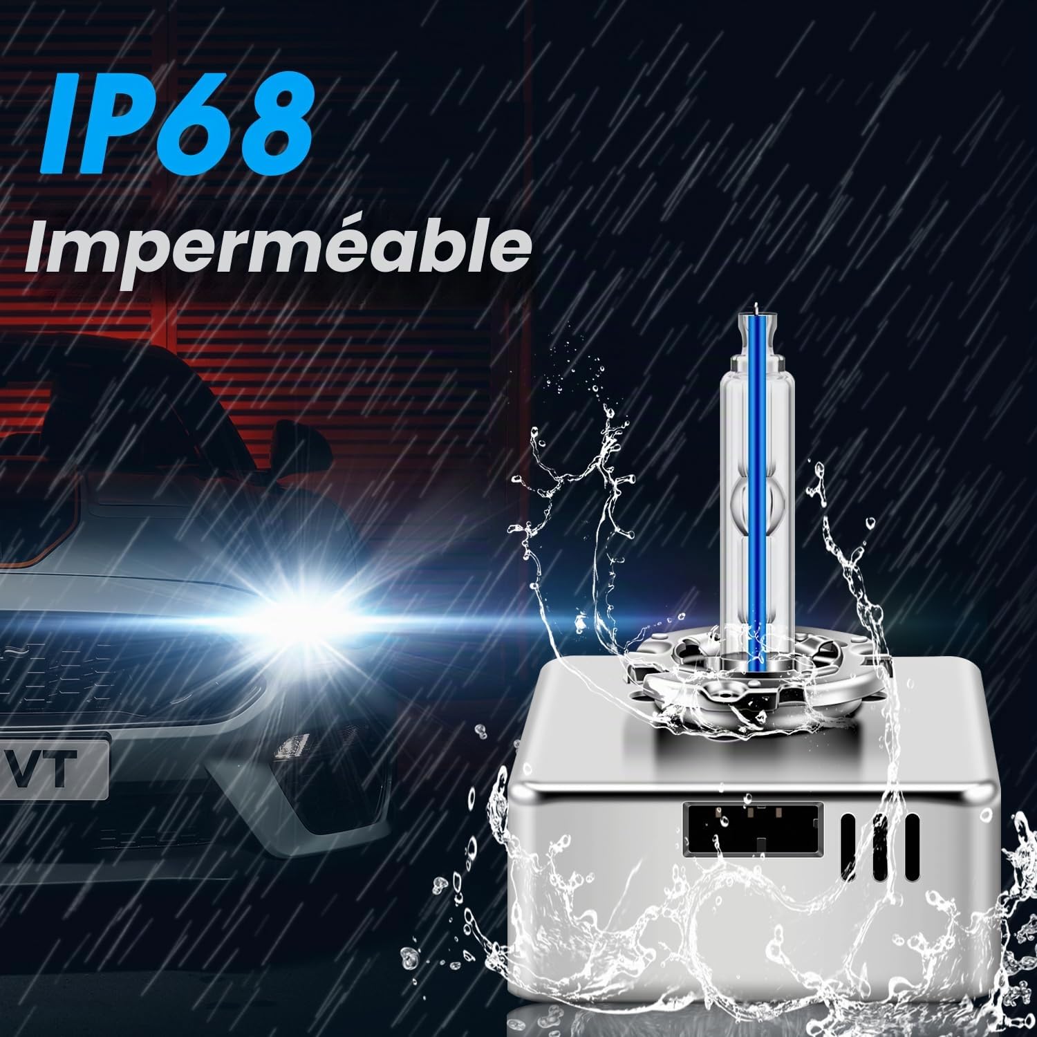 Ampoules Xenon D5S 8000K Xénon HID Ampoules Voiture Bleu Glacier 12V 35W Remplacer HID Kit de Conversion, 1 Lampes