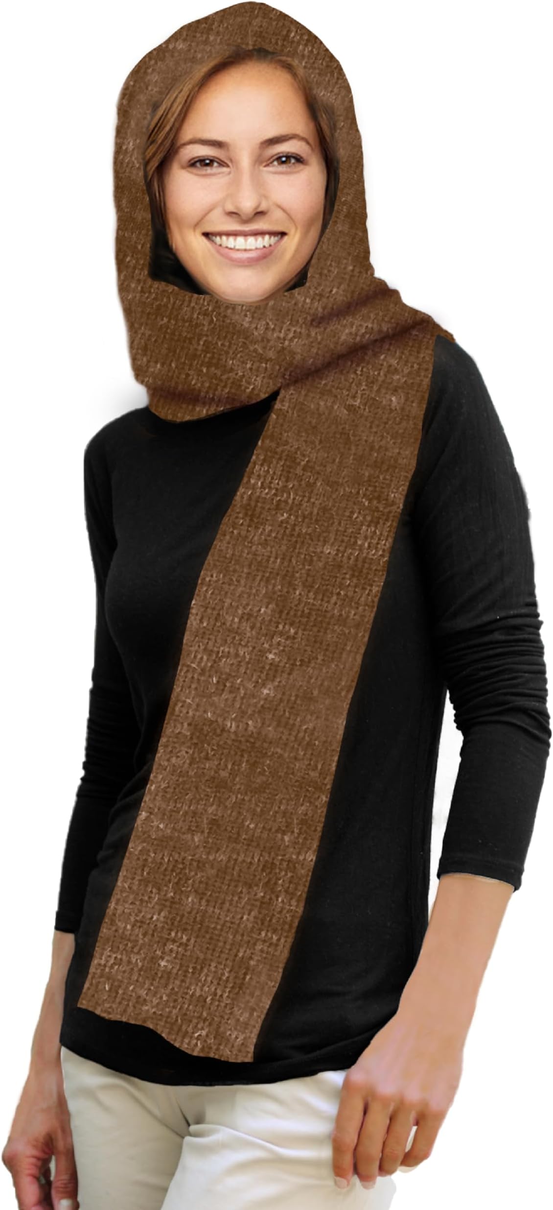 35° BELOWMarled Hooded Scarf with Fleece Lining, Winter Scarf for Women