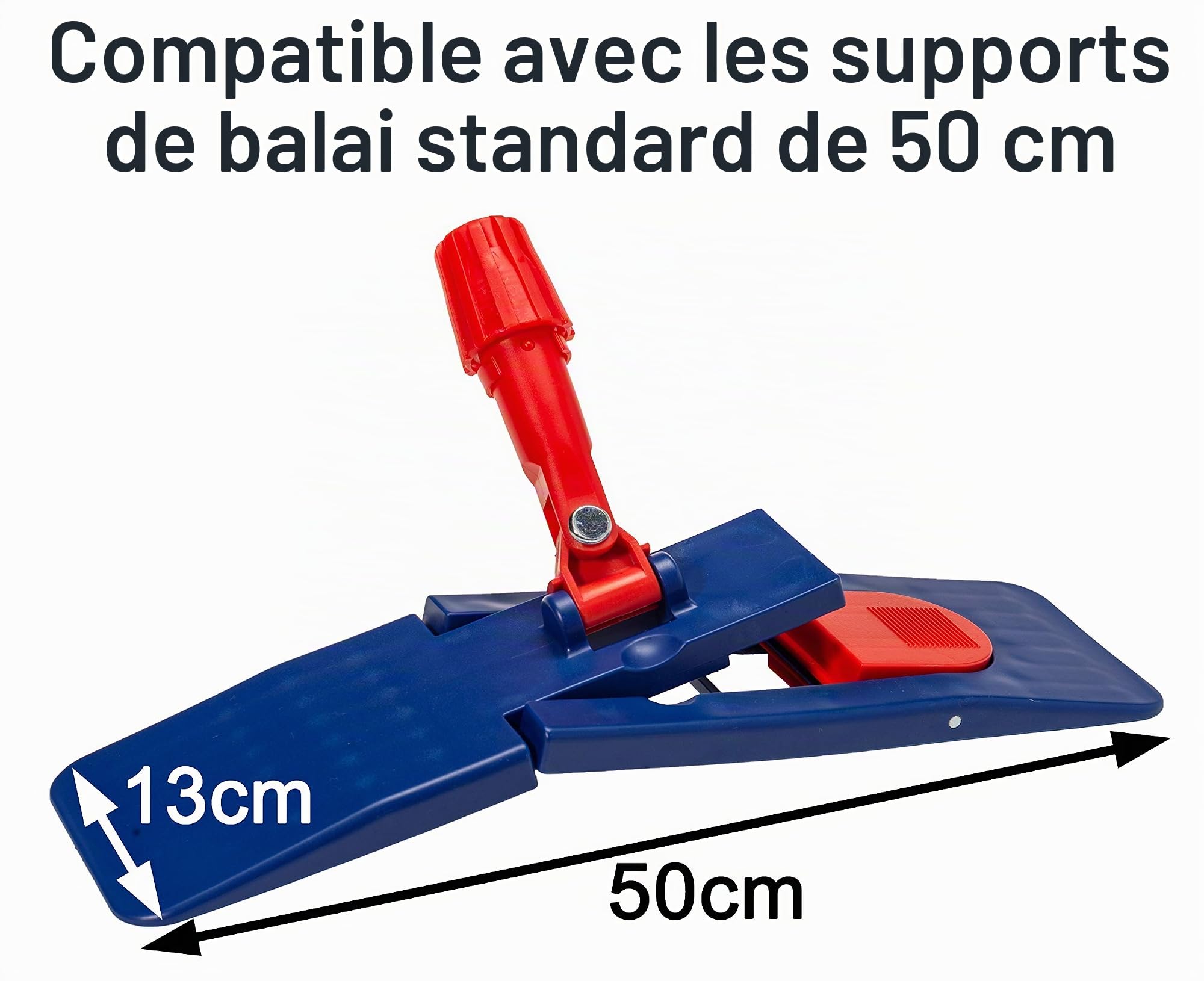 Lot de 100 serpillères professionnelles en microfibre pour serpillères professionnelles - Pour porte-balai de 50 cm - Serpillères avec bandes abrasives - Housses de poche professionnelles
