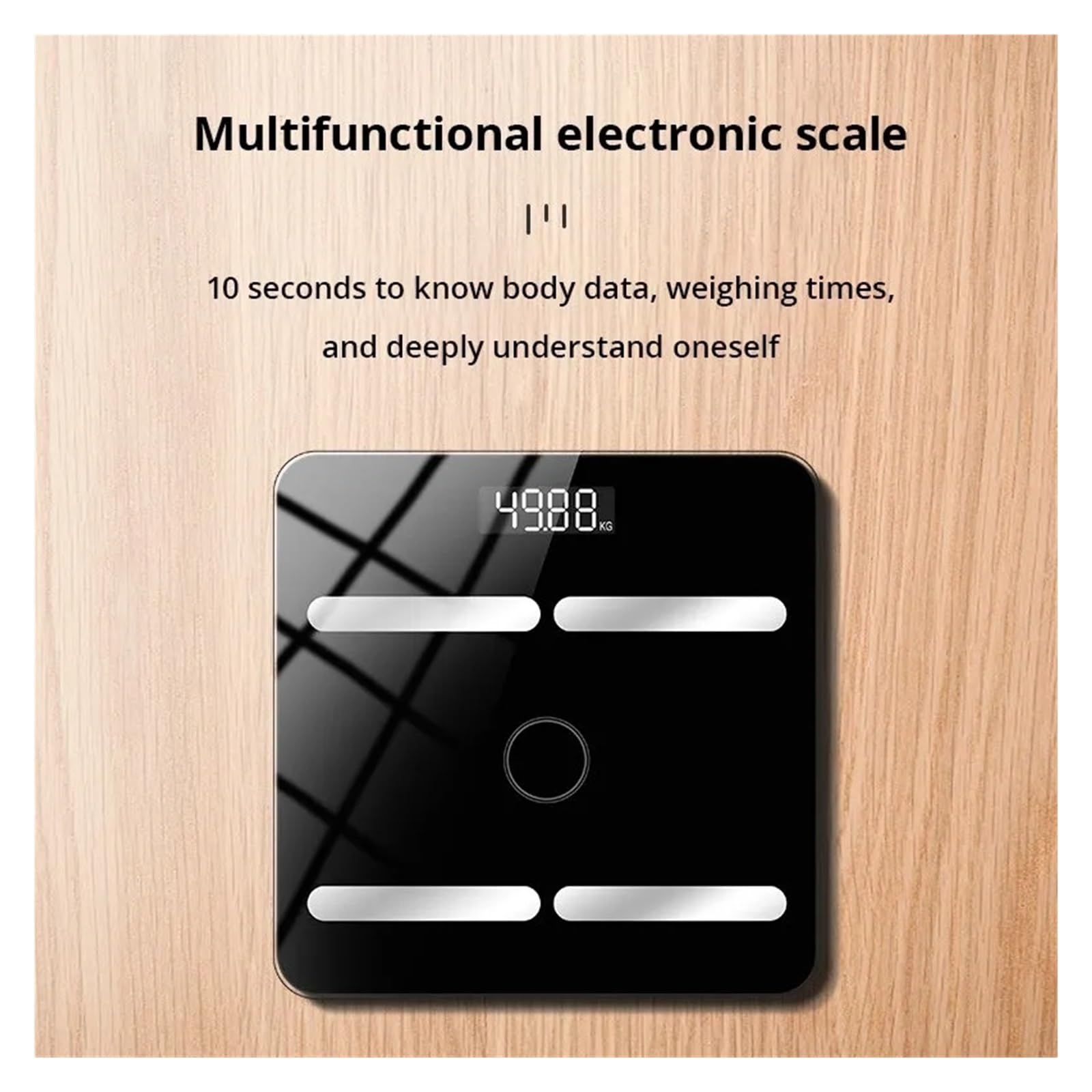 Báscula De Grasa Corporal Inteligente Con Bluetooth, Electrónica Carga, For Adultos, Analizador Peso BMI Preciso FáCil De Leer(Black-Charging)
