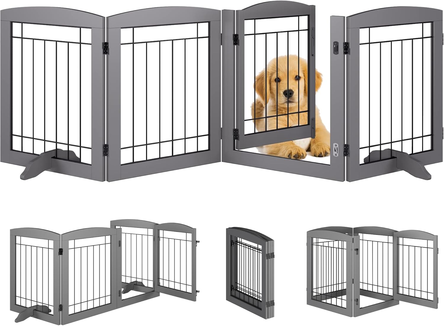 Vantas Folding Pet Gate 80" Wide, 24" Tall NoAssembly