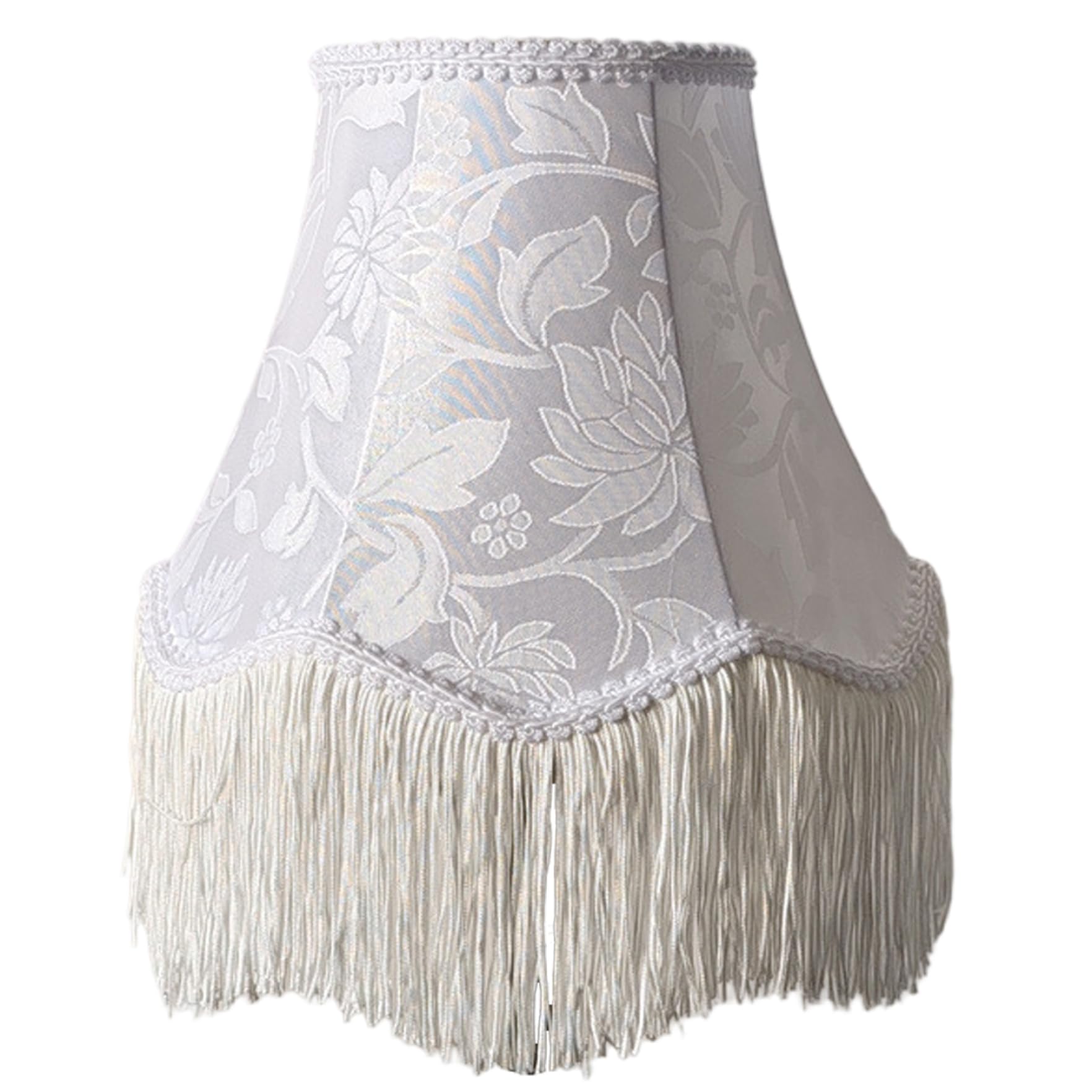9.8 Inch Scalloped Lamp Shade, Replacement Antique Victorian Lampshades for Table, Floor Lamps, Vintage Lamp Shade with Tassels
