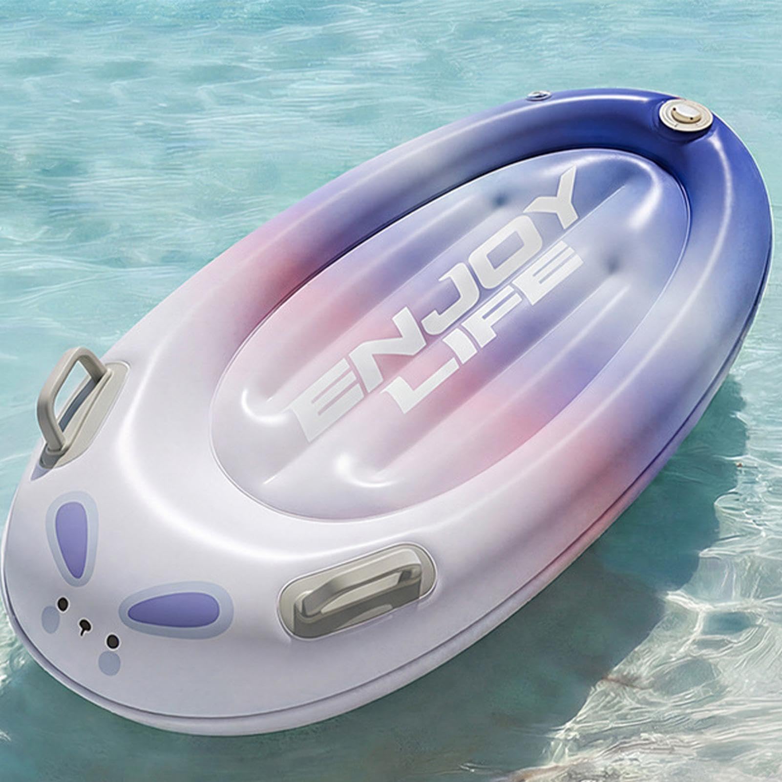Flotador de piscina inflable para – Tabla flotante en forma de conejo cohete con asas laterales, juguete de juego de agua de PVC para piscina, playa, lago | Cómodo paseo en una balsa