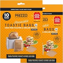 Prezzo XL Reusable Toastie Bags (20 Pack) | 100+ Uses | | Non-Stick, Heat-Resistant & Easy Clean | Perfect for Larger Toasties, Paninis & Snacks | Extra-Large 17x19cm (x2 Packs of 10)