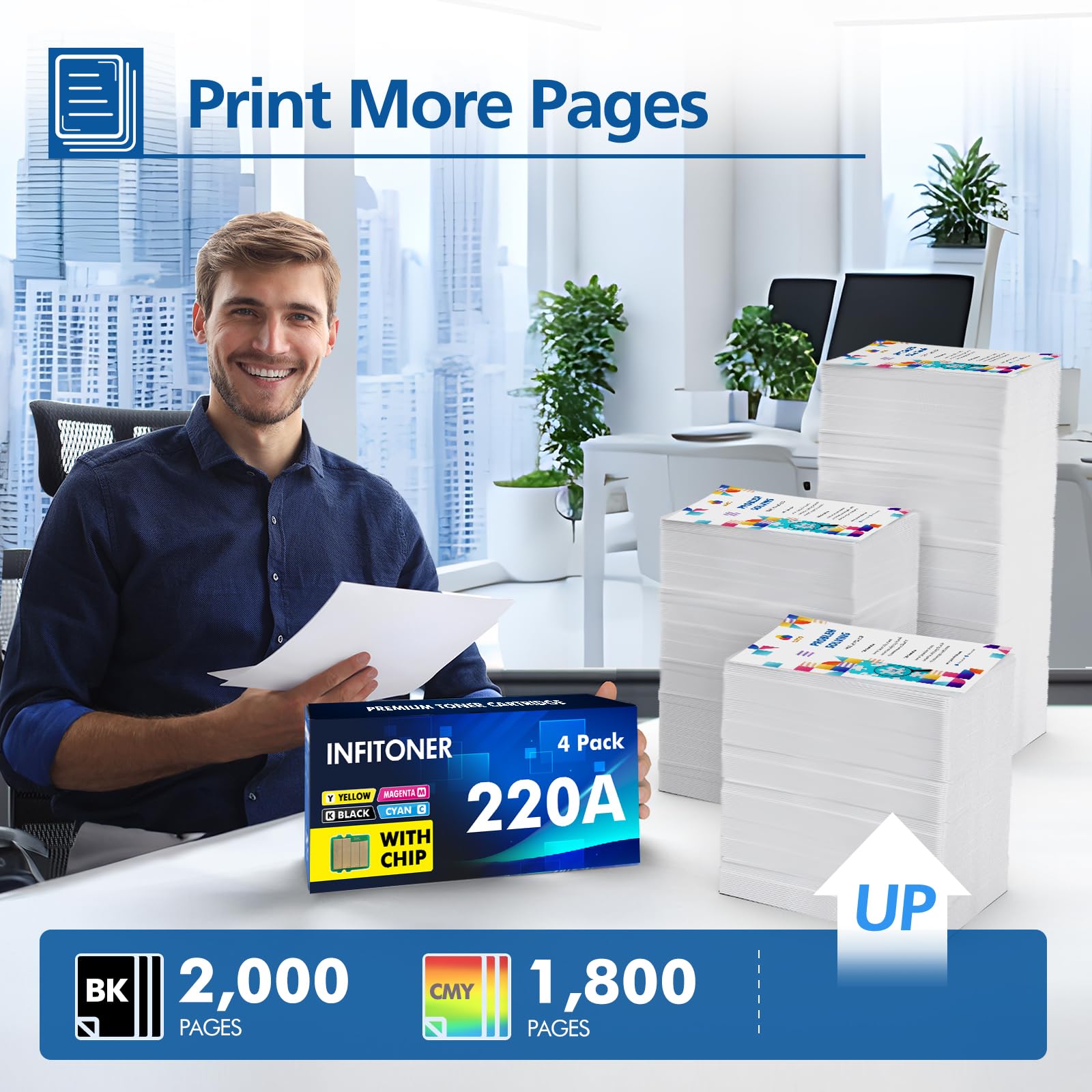 220A 220X MFP 4302dw Toner: für HP 220A Toner Set Kompatibel für Color LaserJet Pro MFP 4302fdw 4202dw 4302dw 4202dn 4302fdn Schwarz Cyan Gelb Magenta, W2200A W2201A W2202A W2203A, 4PK Mit Chip