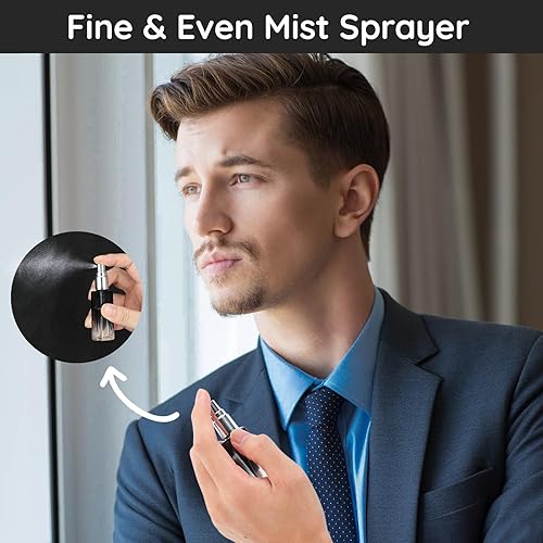 Miniatura 2 de Segbeauty 10 piezas de perfume de viaje recargables, botellas de spray de vidrio de 0.3 fl oz, atomizador de perfume, mini dispensador de tamaño de