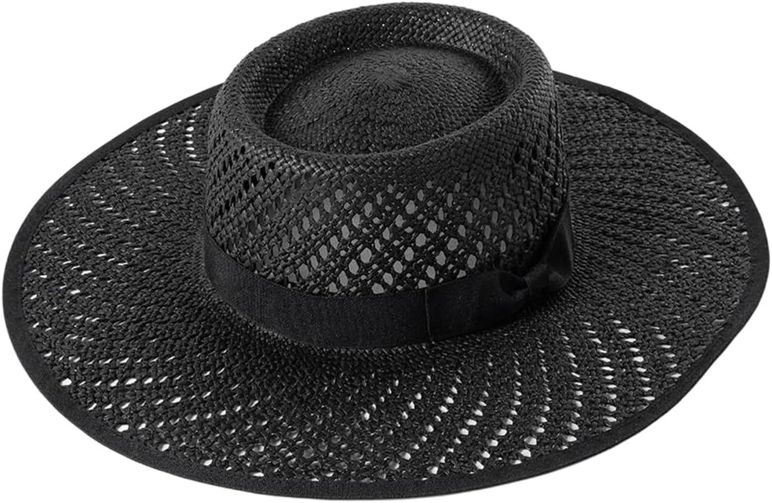 Chapeau de paille large bord creux avec cordon réglable taille 55-57cm