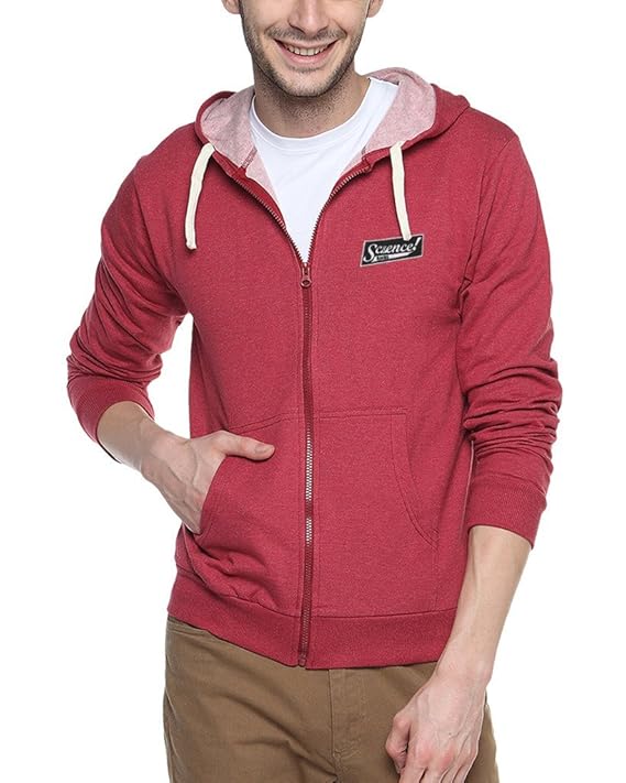 Mens Denim Zipper Hoodie with Applique - Science Rocks