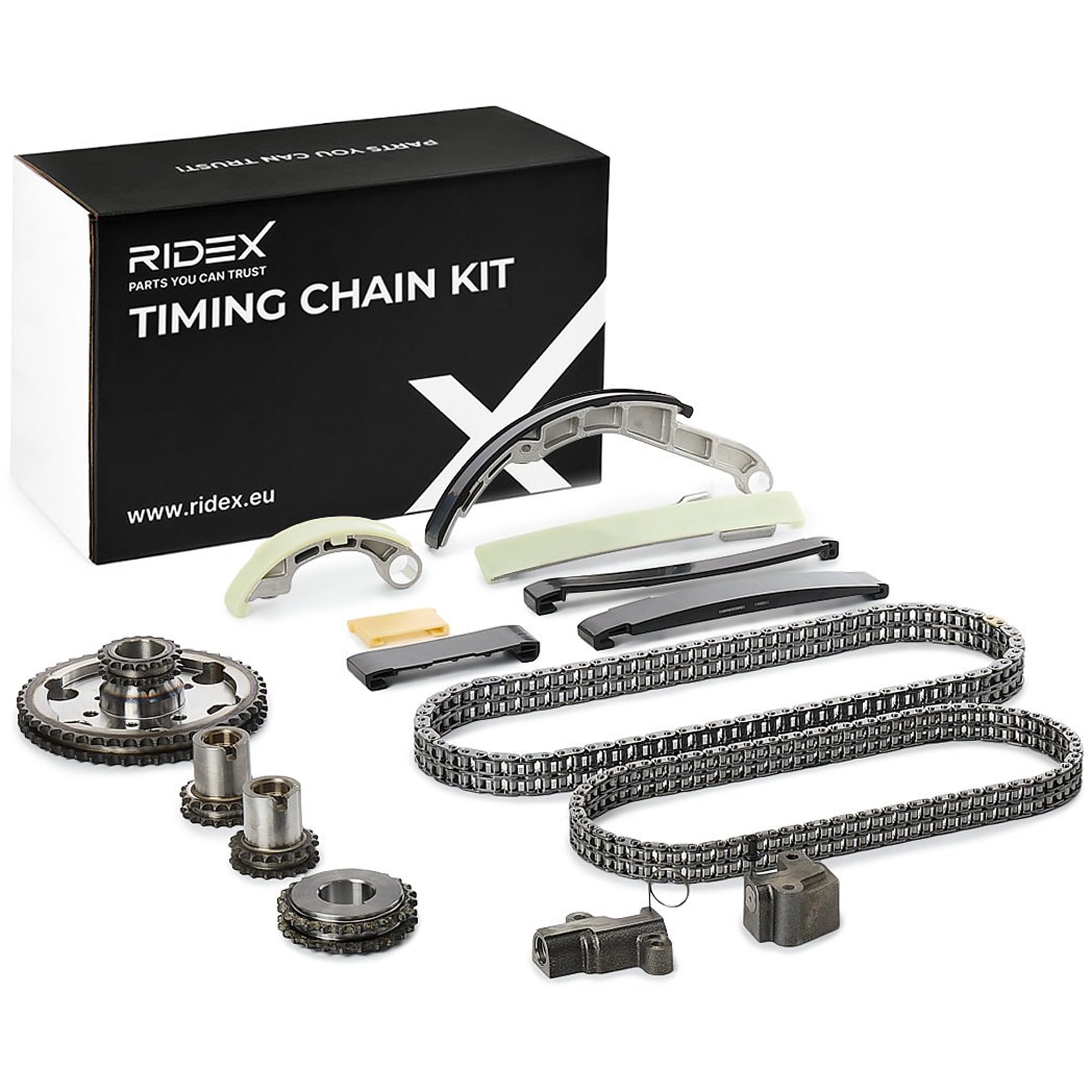 RIDEX 1389T2485 Kit catena distribuzione con guarnizioni con ingranaggio Compatibilità con NISSAN NP300 Navara Pick-up D40