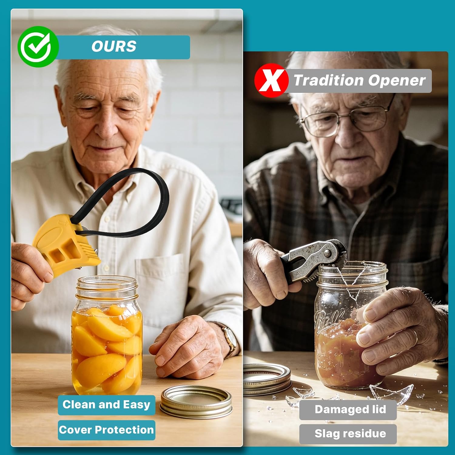 2 Pcs Large Jar Opener,Jar Opener for Weak Hand & Seniors with Arthritis,No Damage to The Bottle Cap，Easy Twist Off Bottle Caps,Unique Kitchen Gadgets, for Elderly/Women/Men