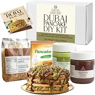 Dubai Pancake DIY Set – All-in-One Chocolate Pancake Kit | Viral Dessert Creation Set with Creams & Toppings | Complete Dubai-Inspired Baking Experience