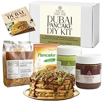 Dubai Pancake DIY Set All-in-One Chocolate Pancake Kit | Viral Dessert Creation Set with Creams & Toppings | Complete Dubai-Inspired Baking Experience