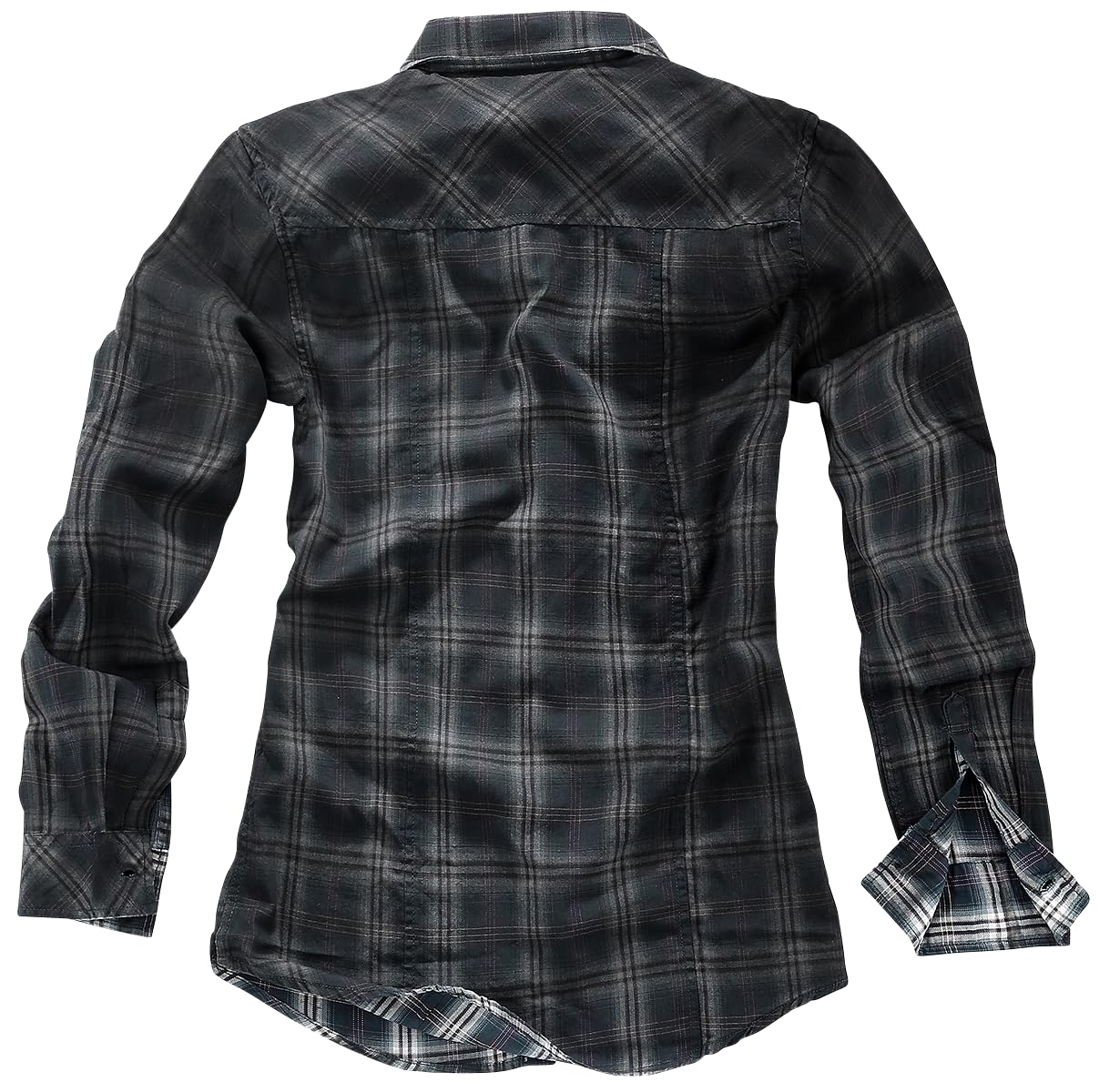Black Premium by EMP Damen blau-graues Kariertes Hemd