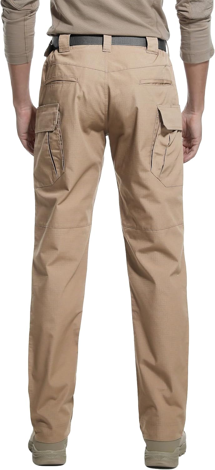 GARTENBOKER Men's Ripstop Tactical Pants Water Resistant Cargo Pants Outdoor Lightweight EDC Hiking Work Construction Pants