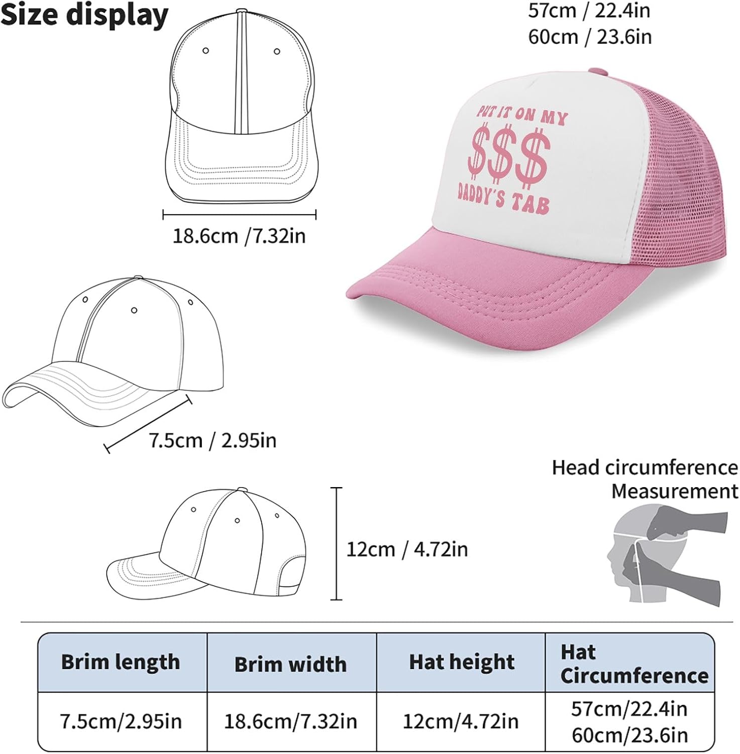 Put It On My Daddy’s Tab Baseball Hats Cycling Cap for Dad - Image 4