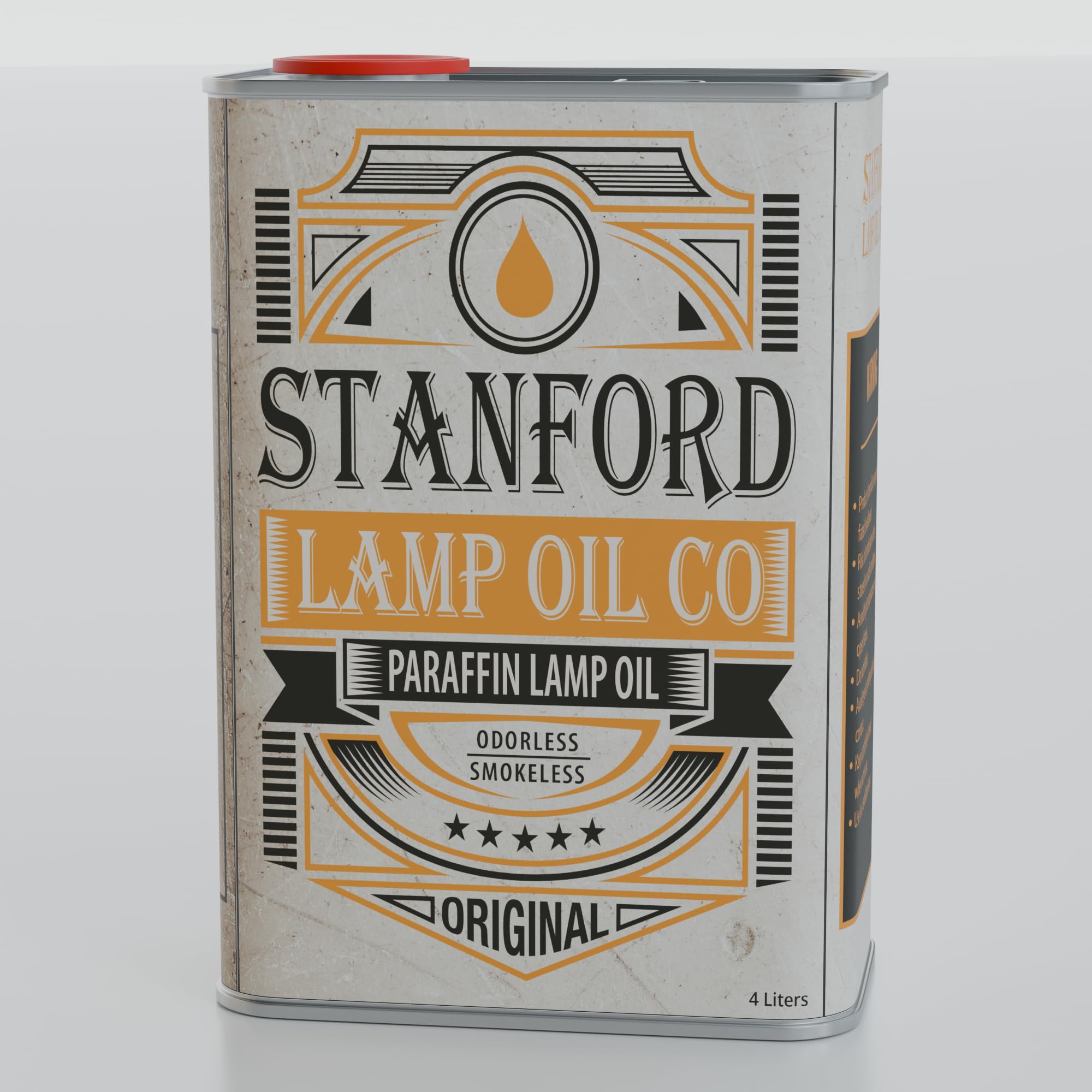 Case - Stanford Premium Lamp Oil - 4 Liter - Clear Paraffin (4-Pack) - Smokeless & Odorless - Ideal for Indoor and Outdoor Use