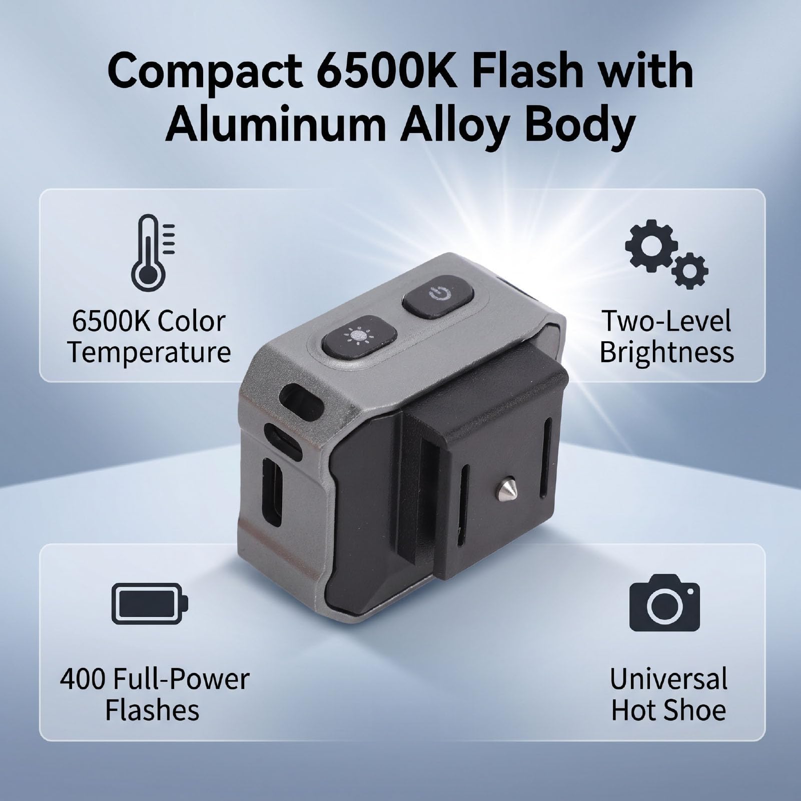 Luocute Flash della Fotocamera, Temperatura Colore 6500K (GREY)