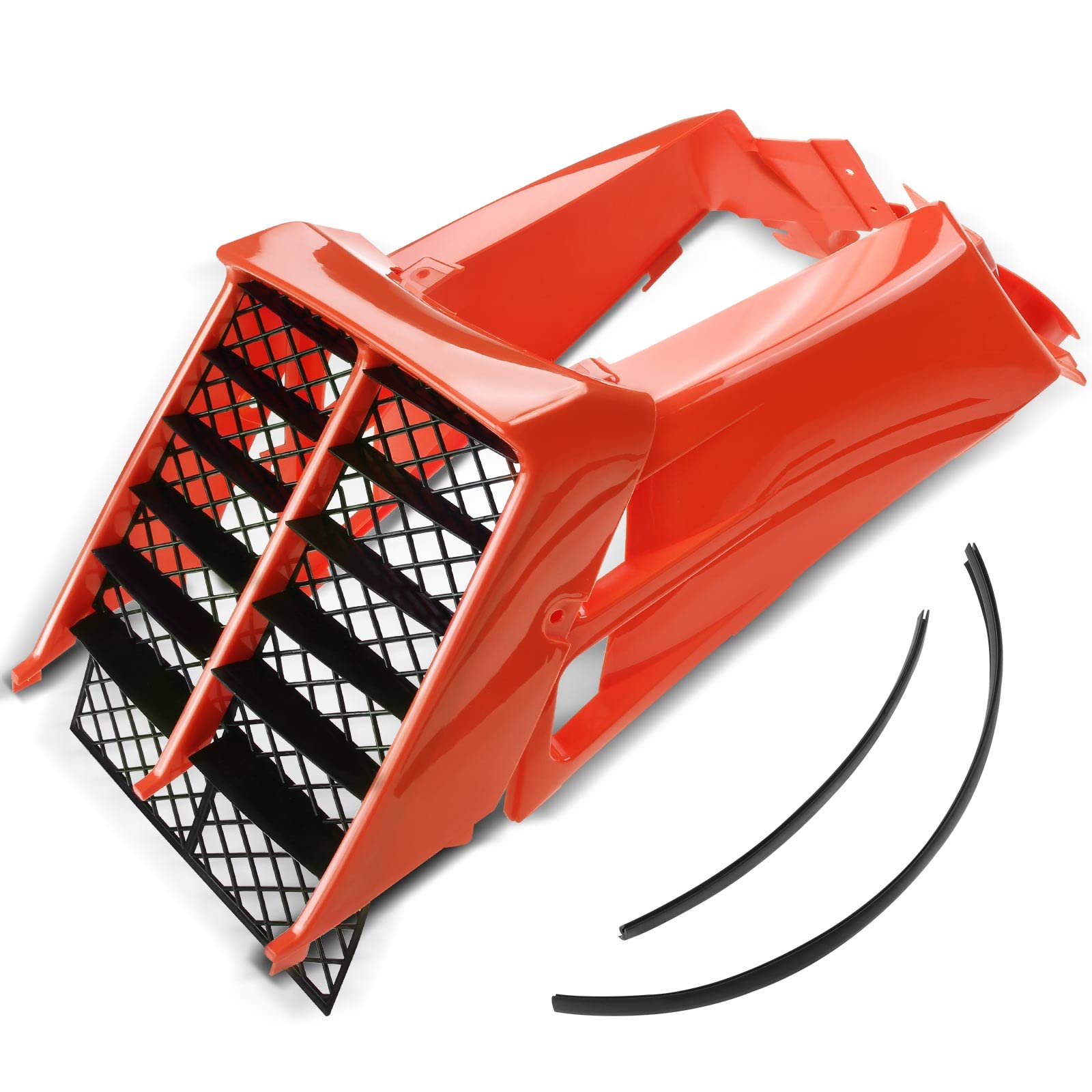 A-Premium Orange Plastic Gas Tank Side Covers with Grill Compatible with Yamaha Banshee 350 1987-2006 2-PC Set