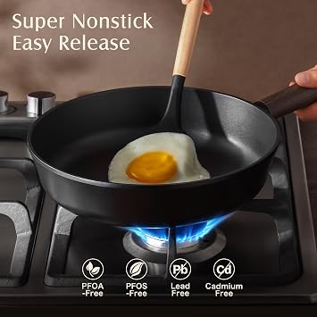 SENSARTE Non Stick Pots and Pans Set 14 Pcs, Non toxic Healthy Cookware Set