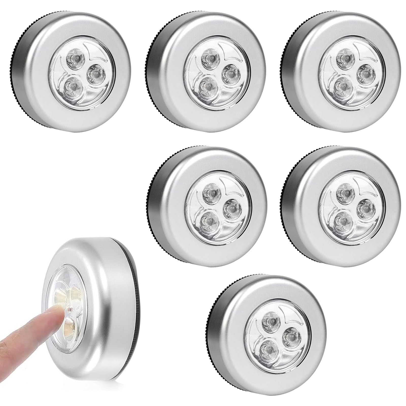 Doukesh Licht Drücken Touch Lampe Batteriebetrieben LED Nachtlicht Schrankbeleuchtung Treppenbeleuchtung Schranklicht Klebeleuchte für Flur Treppe Schlafzimmer (Ohne Batterie)