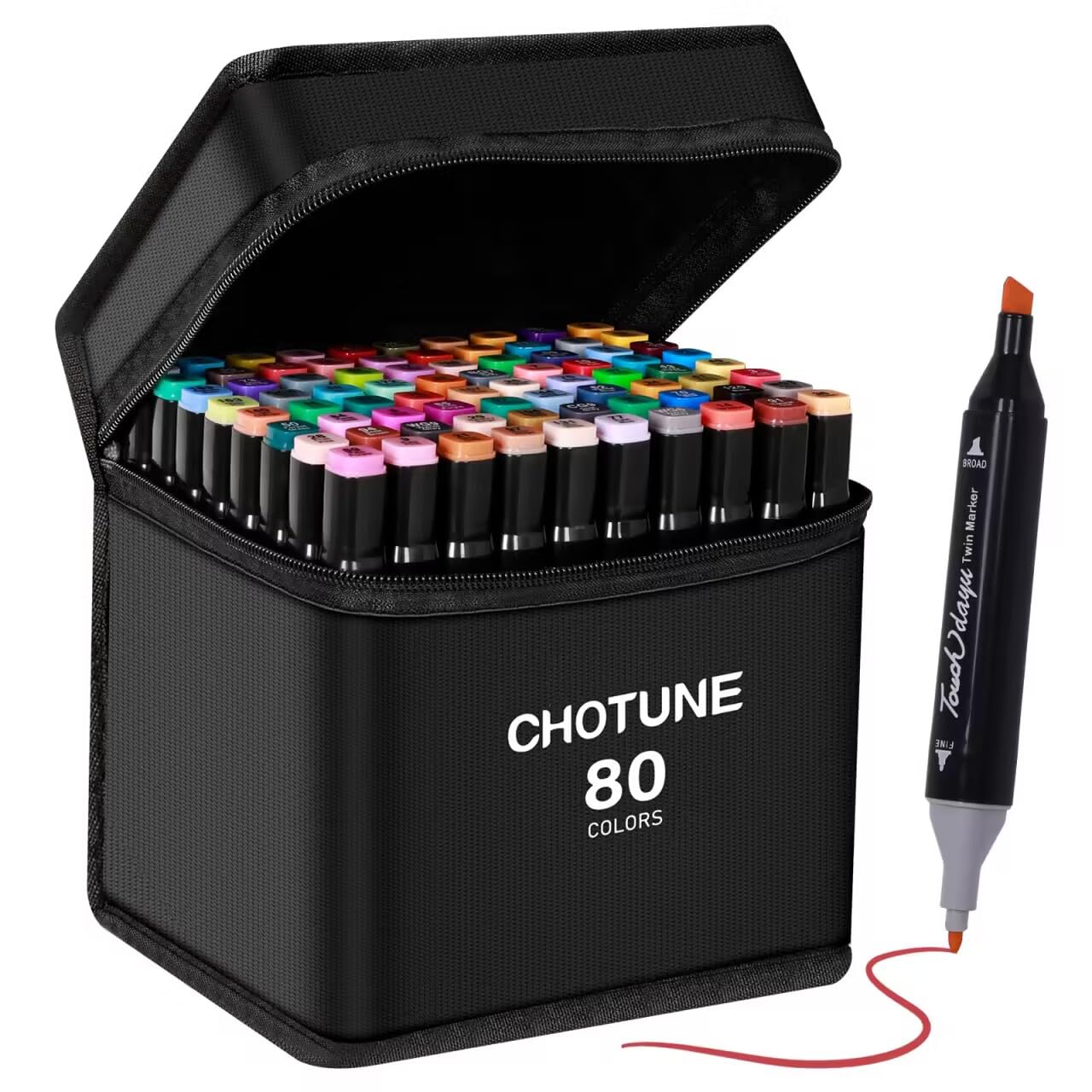 Rotuladores Doble Punta de 80 colores,Juego de rotuladores Adecuado para Diseño, Bocetos, Cómics y Garabat,Coloración para Adultos