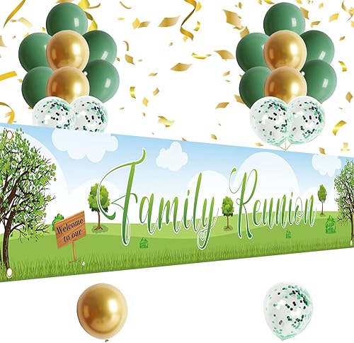 Decoraciones de reunión familiar, pancarta de reunión familiar 2023, cartel de bienvenida a nuestra familia para fiesta de reunión para exteriores,