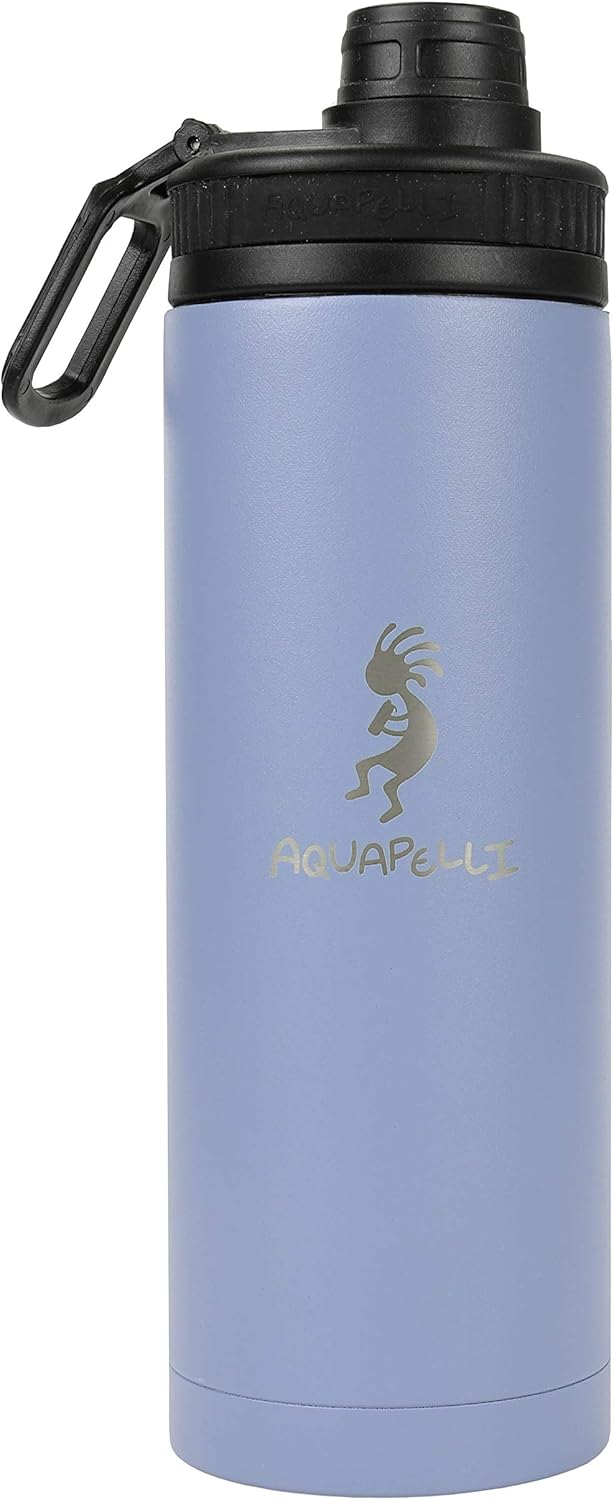 Aquapelli Vacuum Insulated Water Bottle, 18 ounces, Denim Blue