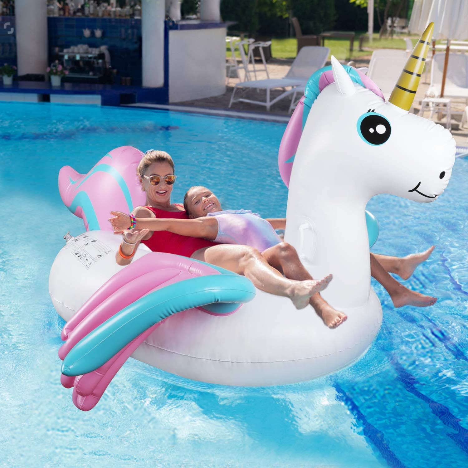 Tencoz Giant Inflatable Swimming, Swimming Inflatables Pool Float Inflatable Rafts for Summer Beach Party pool float Large Water Float with Rideable for Adults & Kids