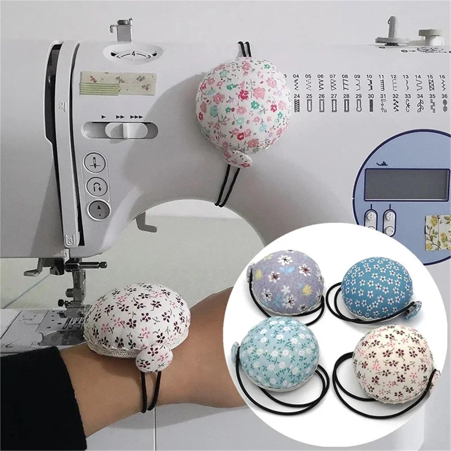 Pincushions 4 Pcs Cute Colorful Needle Sewing Pin Cushion Button Wrist Strap Holder Home Tailors Safety Craft Tool