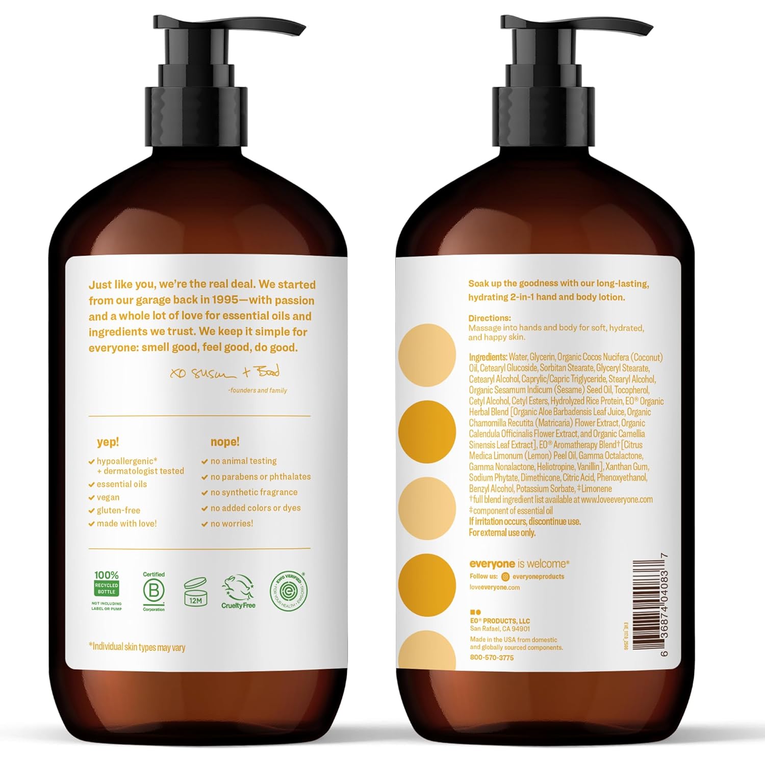 Everyone 2-in-1 Lotion for Hands/Body, 32 ounce (Pack of 2) Coconut and Lemon made with Essential Oils for Men and Women - Image 2