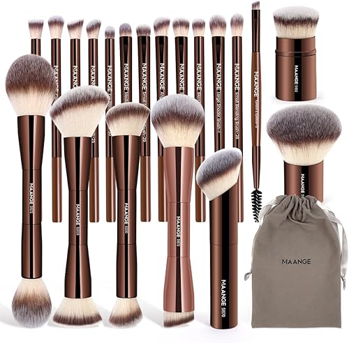 HEYMKGO Makeup Brushes 15PCS Champagne Gold — close-up of materials and construction quality