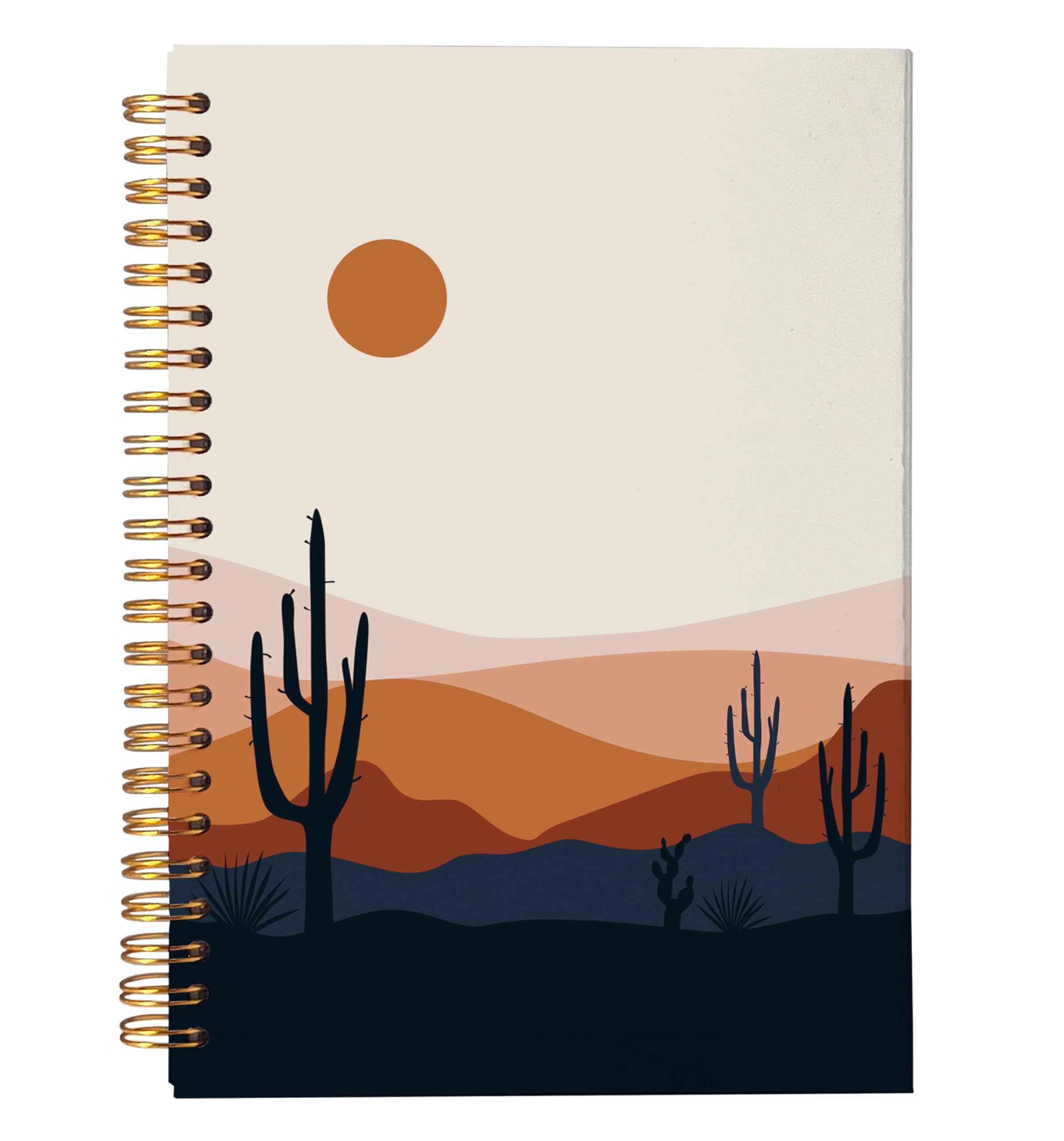 NEGIGA Boho Western Notebook Journal, Boho Notebook, Western School Office Supplies, Cactus Notebook, Spiral Notebook 5.5x8.3