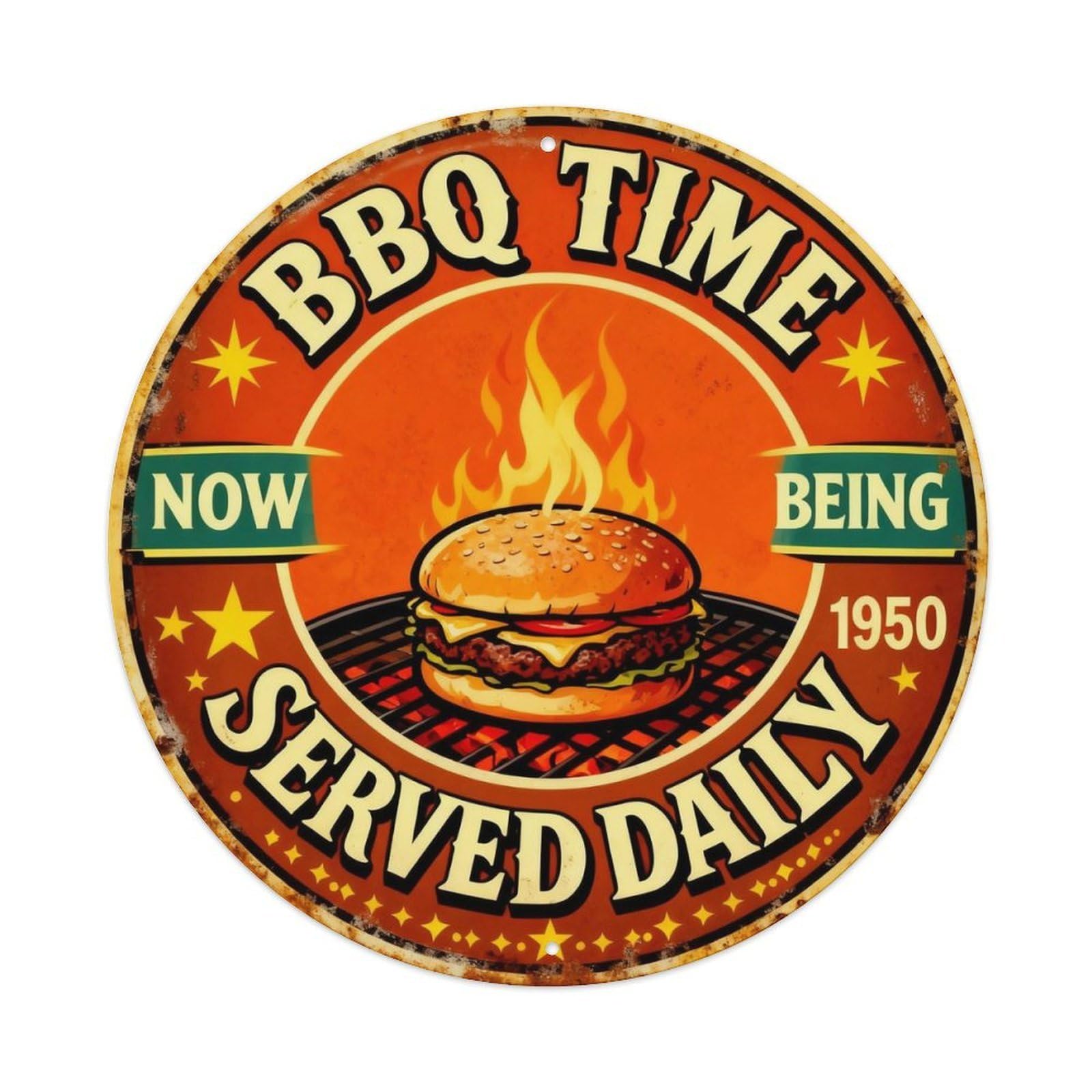 BBQ Time Patio Sign Metal Tin Sign Plaque