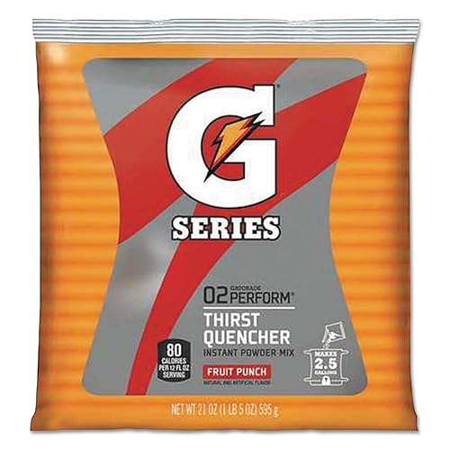 GATORADE FOODS & BEBIDAS Paquete de 32 paquetes de 21 onzas Fruit Punch Gatorade en polvo proporciona 2