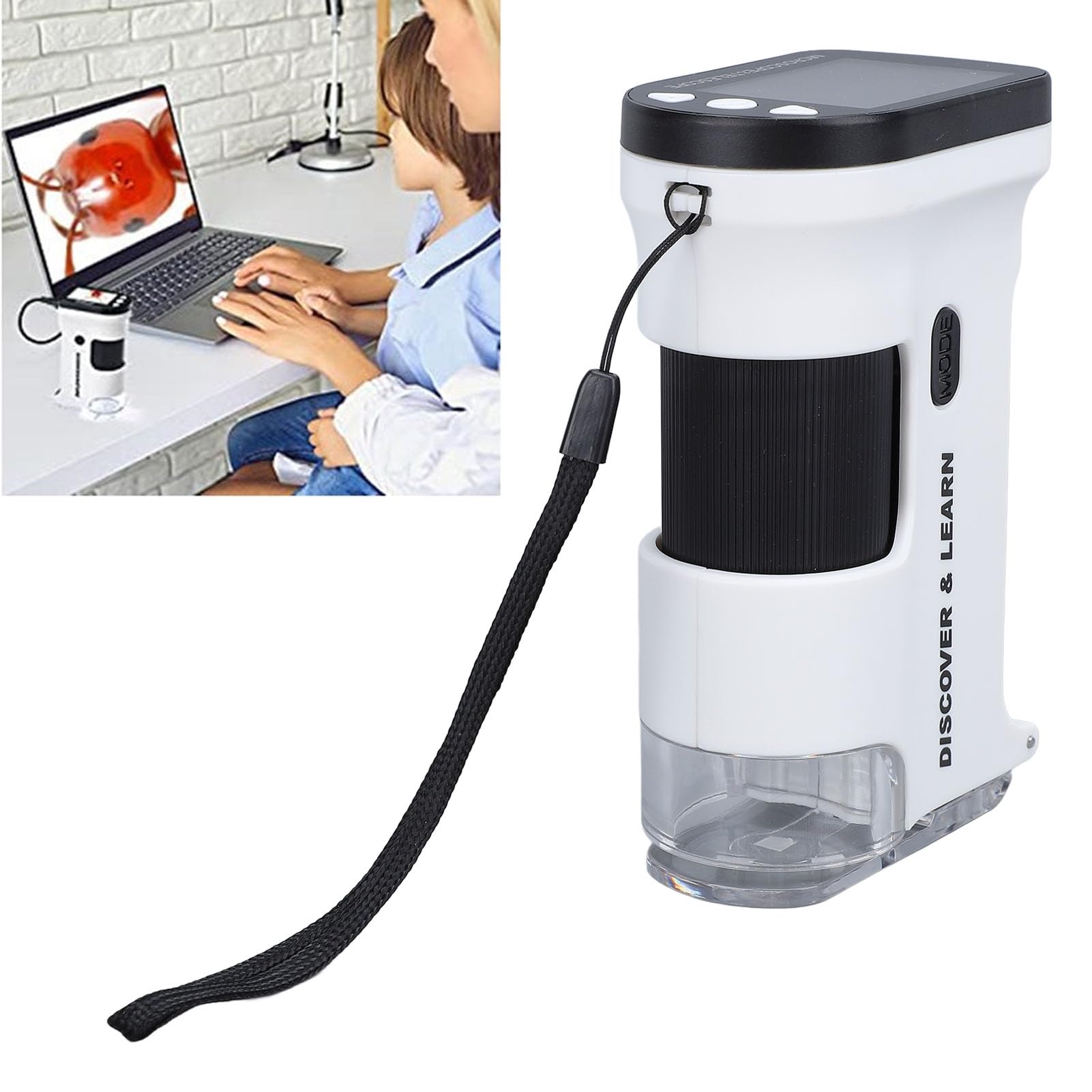 Mini Microscopio de Bolsillo de 2,0 Pulgadas con Luz LED y Vídeo 1080P para Educación y Ciencia para Niños