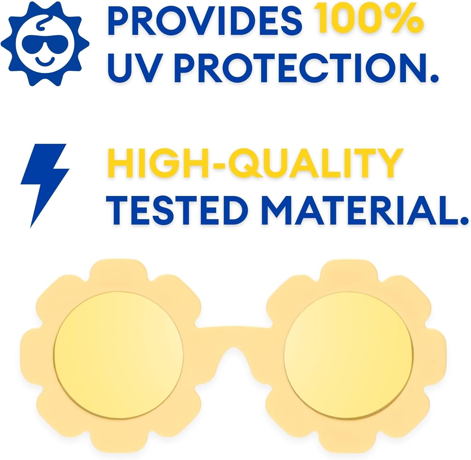 Babiators Flower Baby & Toddler Sunglasses | 100% UV Protection, Shatter-Resistant, Flexible Rubber Frames