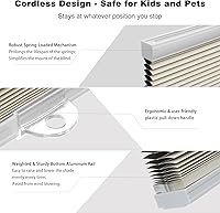 Vista 2 de MYshade Persianas celulares de tamaño personalizado, persianas opacas sin cordones para dormitorio, baño, sala de estar, control de luz, persianas