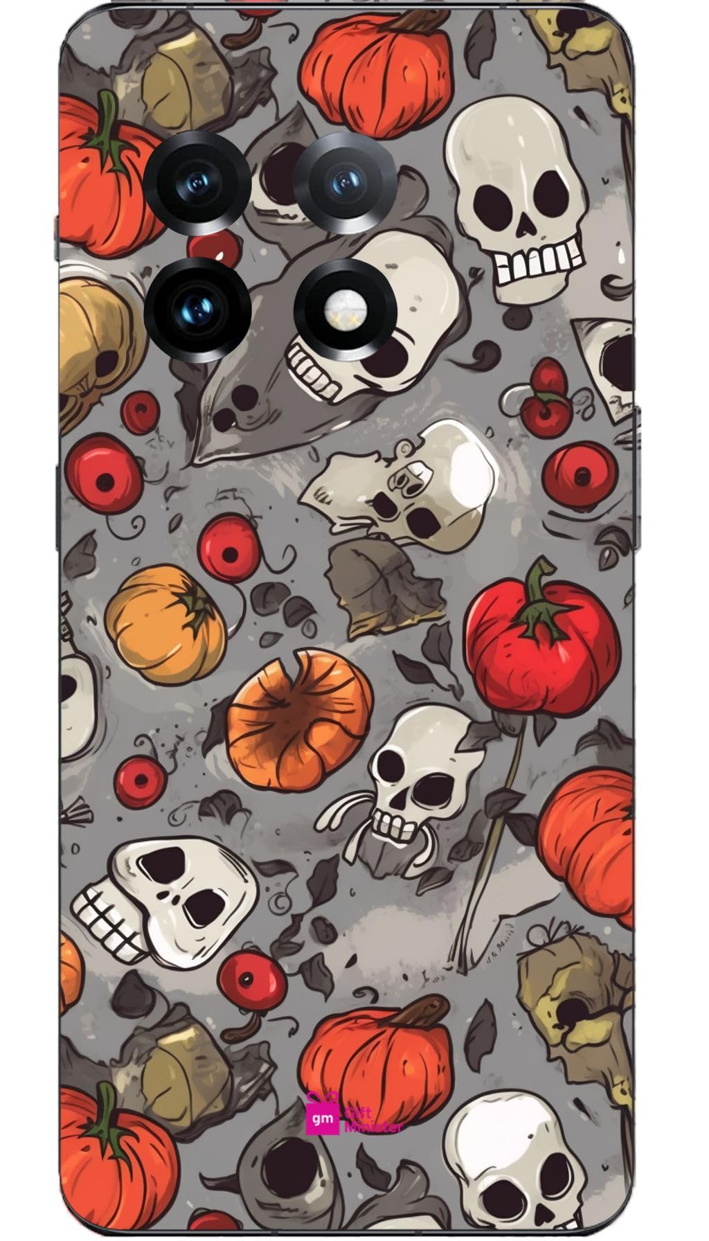 Gift Minister Silicone Designer Cover For One Plus 11 R Blacknone - Halloween Pattern Skeletons Rotten Tomatoes Gray Red Creepypasta Wrapped Amber Anime Art Smile Flexible Camera Protection 1Pcs 16960
