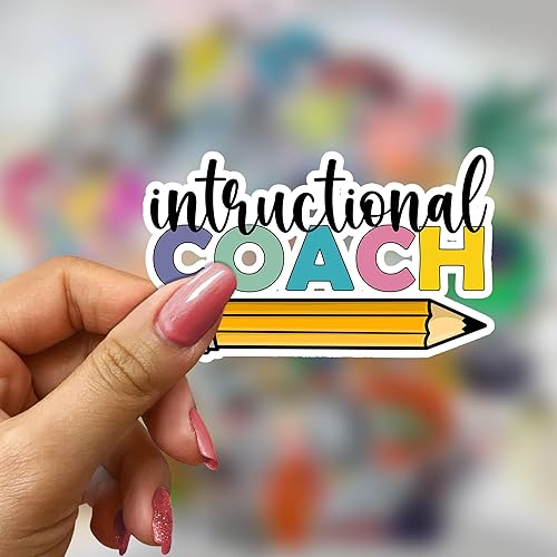 Miniatura 4 de Instructional Coach Teacher - Calcomanías inspiradoras divertidas para el regreso a clases, calcomanías de vinilo impermeables con corte de beso