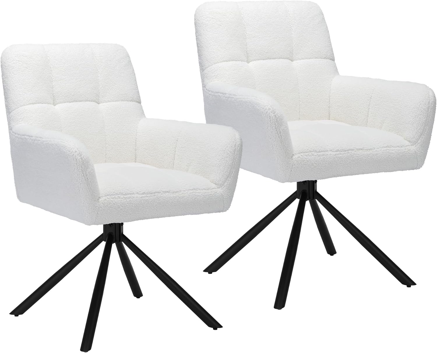 Creek Vista Swivel Office Desk Chairs Set of 2, Lambswool