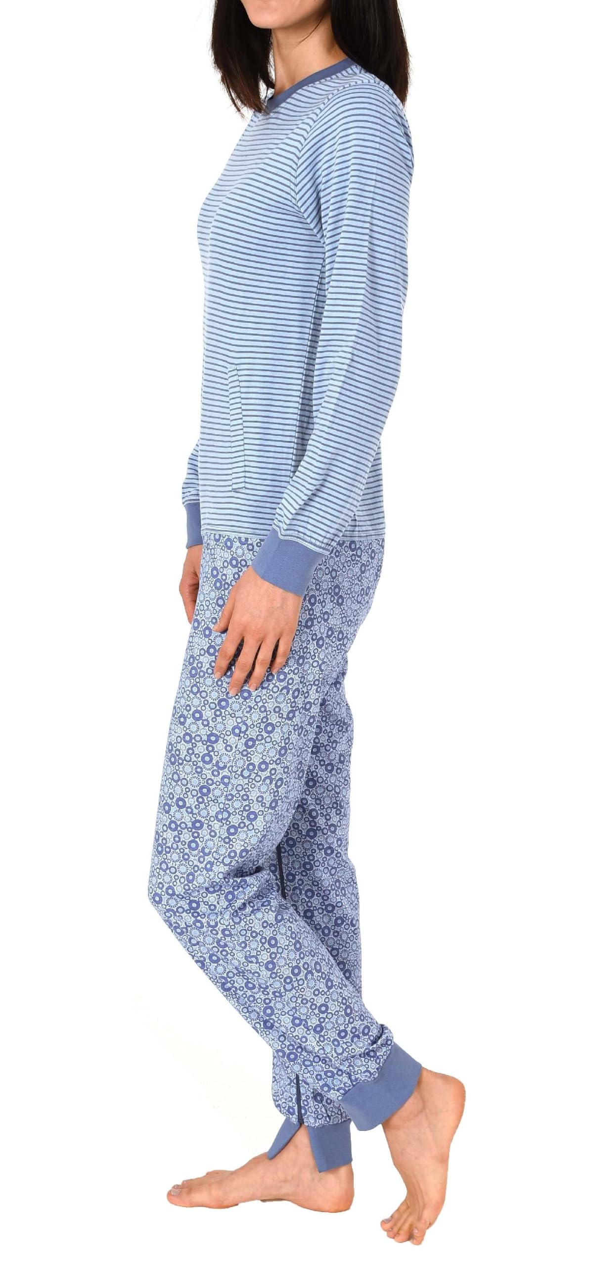 Normann Care Damen Pflegeoverall Langarm mit diagonalem Reißverschluss am Rücken und Bein 19127090838